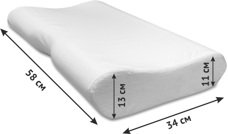 Анатомическая подушка  "Премиум П3   c массажным эффектом"  и выемкой под плечо(Валик 11 см и выемка под плечо 13 см)