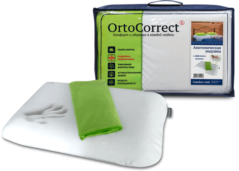 Анатомическая подушка под голову универсальная "Евро 11"(высота 11 см)